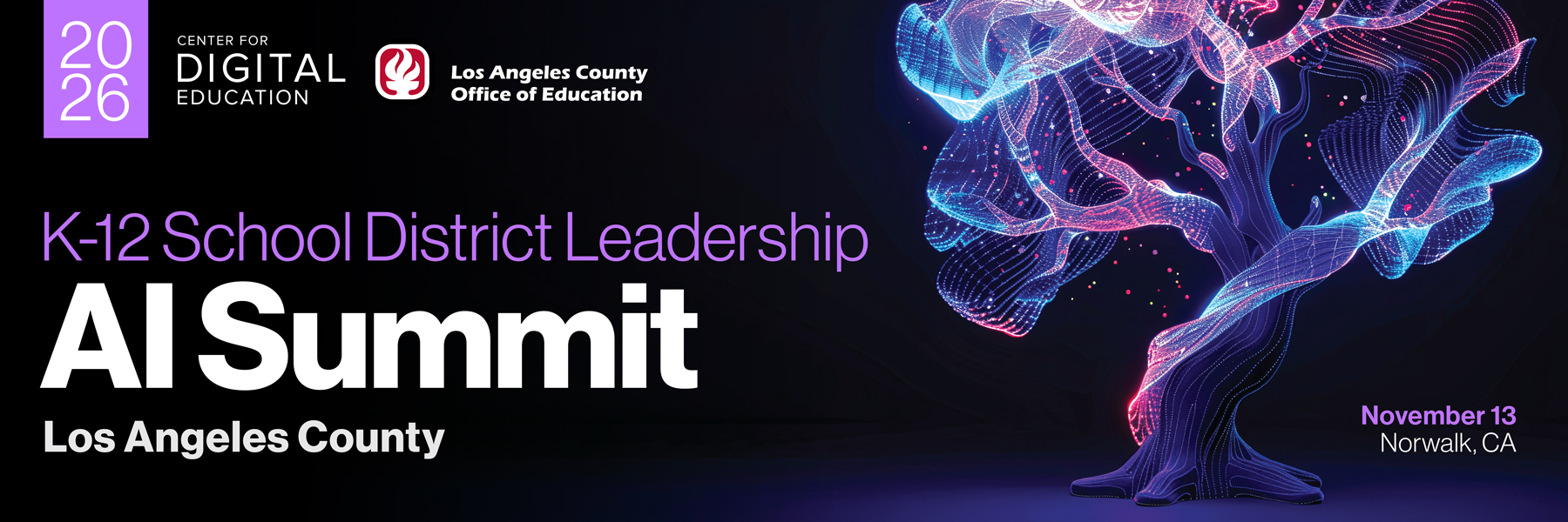 K-12 School District Leadership AI Summit - Los Angeles County 2026 Banner