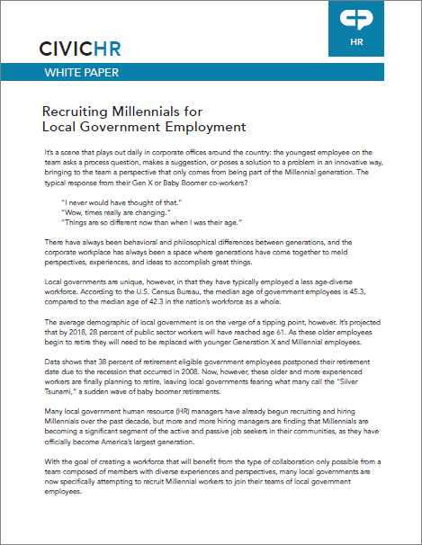 Recruiting Millennials for Local Government Employment