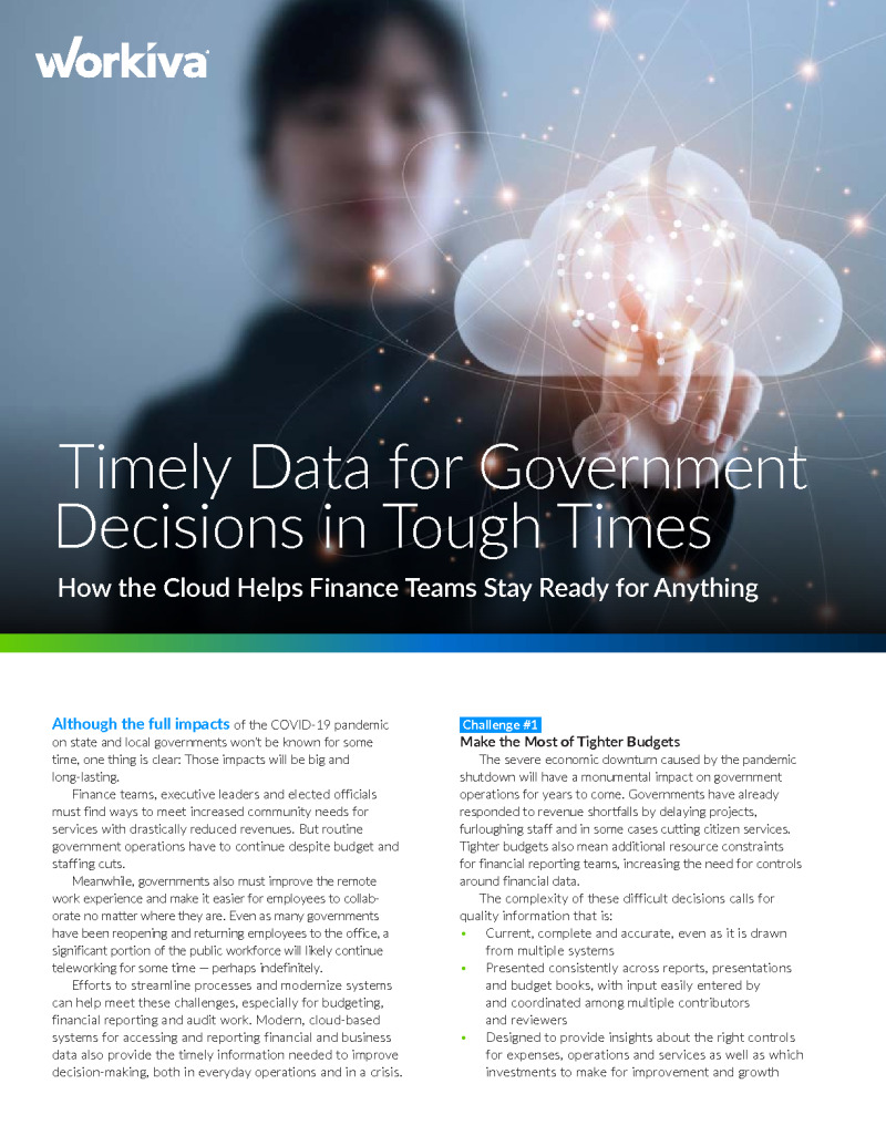 How Governments are Using Cloud to Transform Financial Reporting