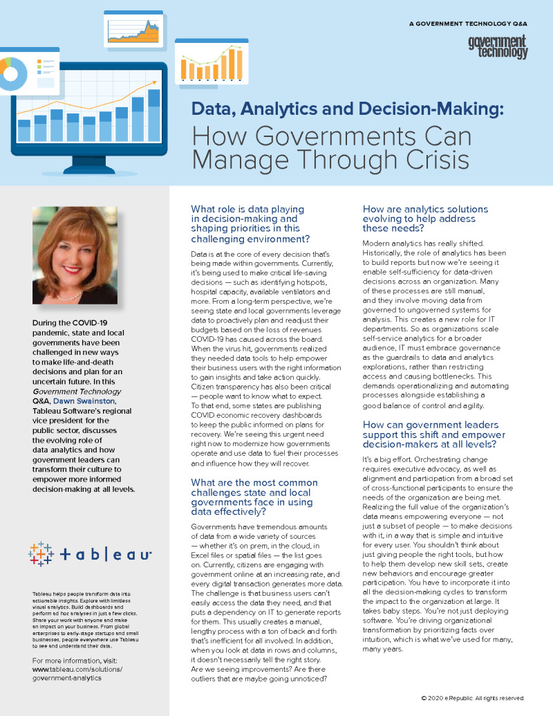Data, Analytics and Decision-Making: How Governments Can Manage Through Crisis