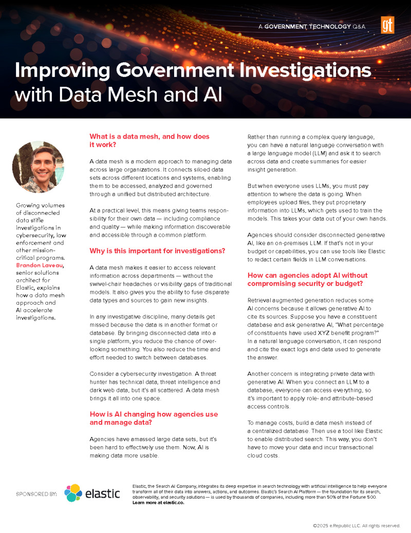 Improving Government Investigations with Data Mesh and AI