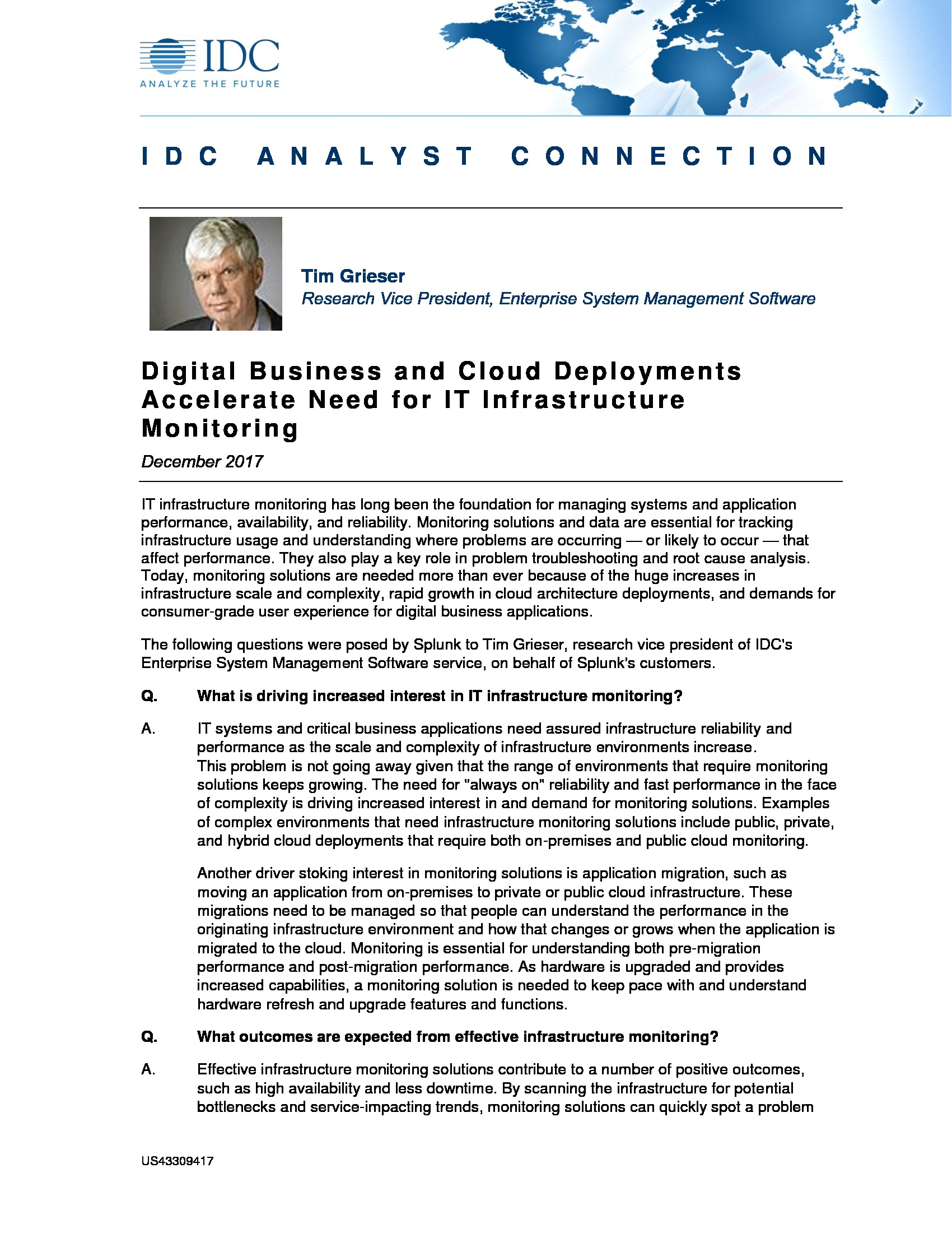 Digital Business and Cloud Deployments Accelerate Need for IT Infrastructure Monitoring