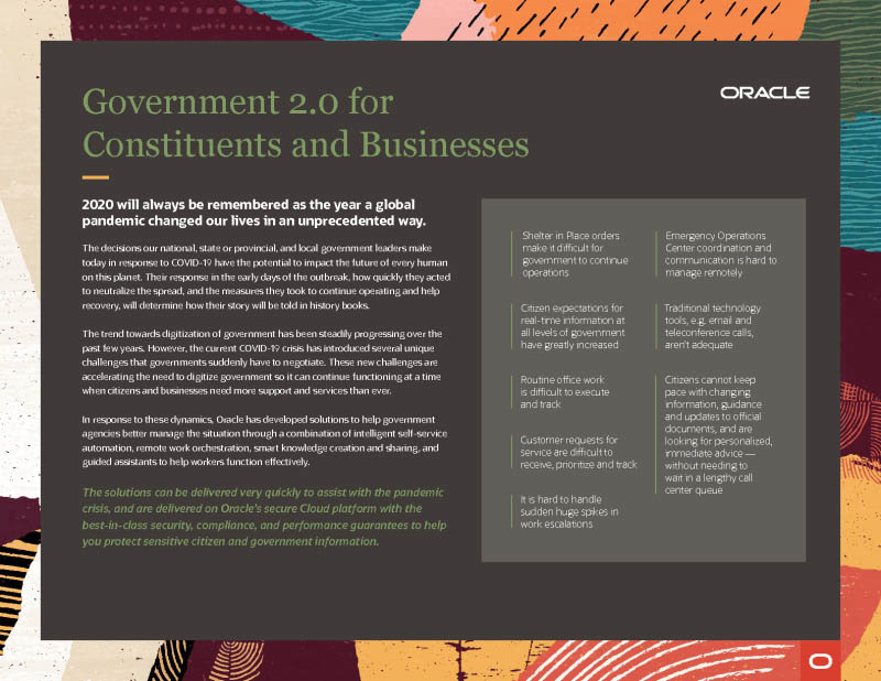 Government 2.0 for Constituents and Businesses