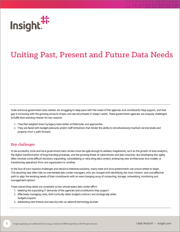 Uniting Past, Present and Future Data Needs