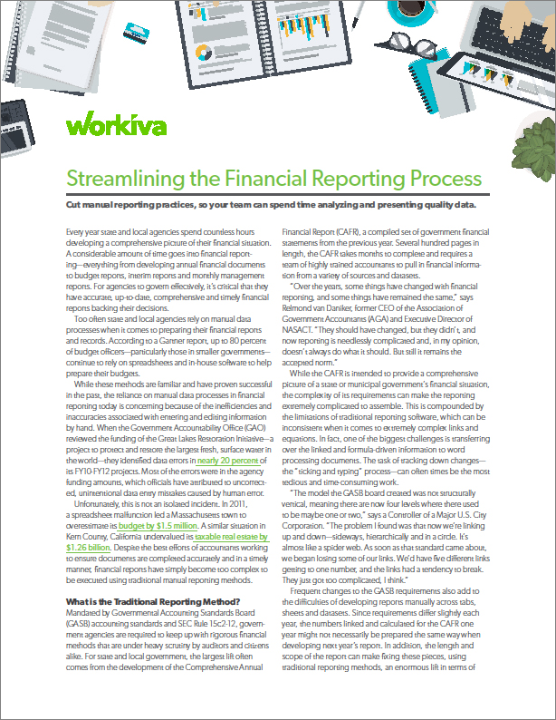 Streamlining the Financial Reporting Process